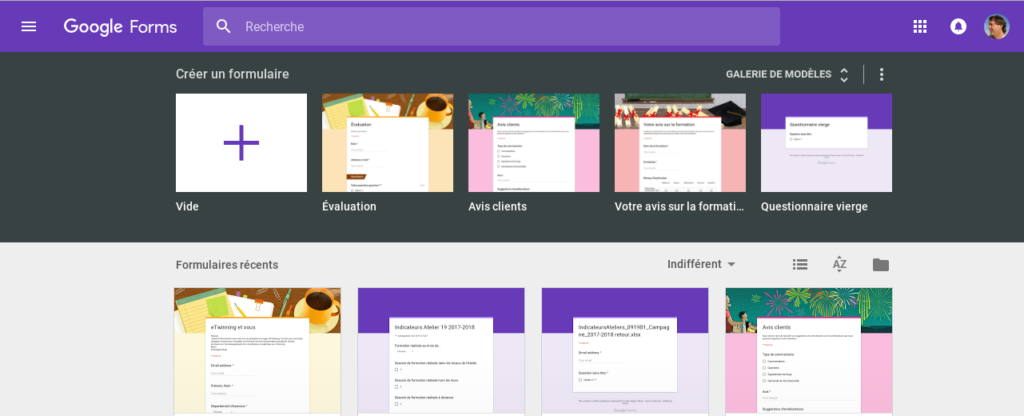 Google Forms ; domaines d’utilisation et création de formulaire